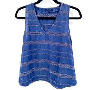 Madewell Open Back Silk Blend Tank Top Size Medium